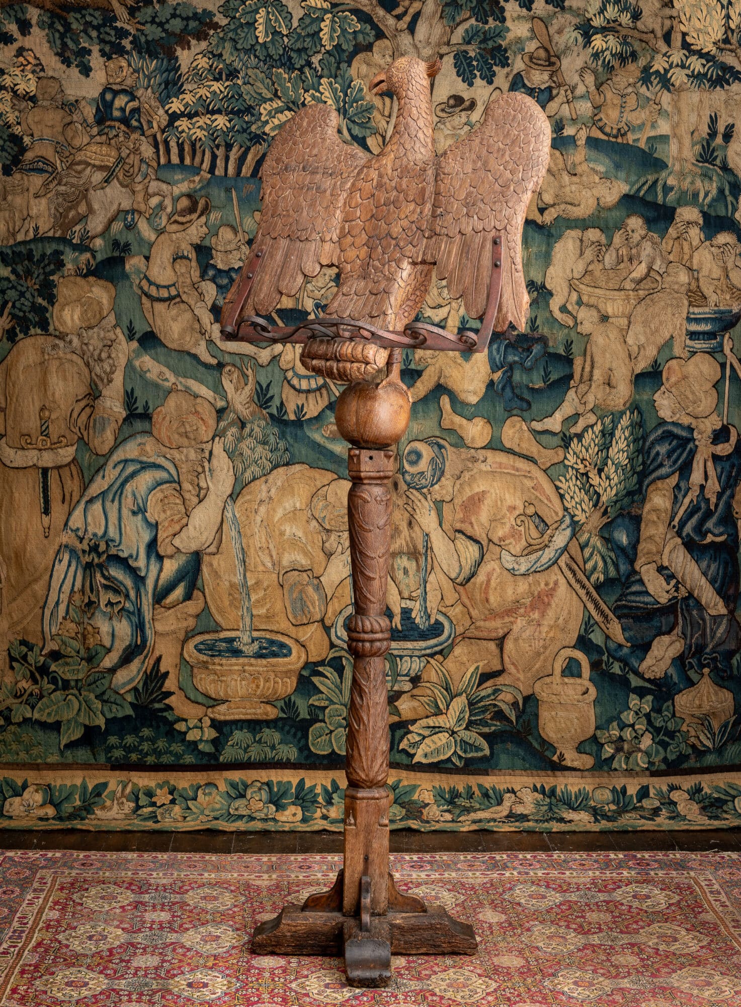A Monumental Late Gothic Carved Oak Eagle Lectern