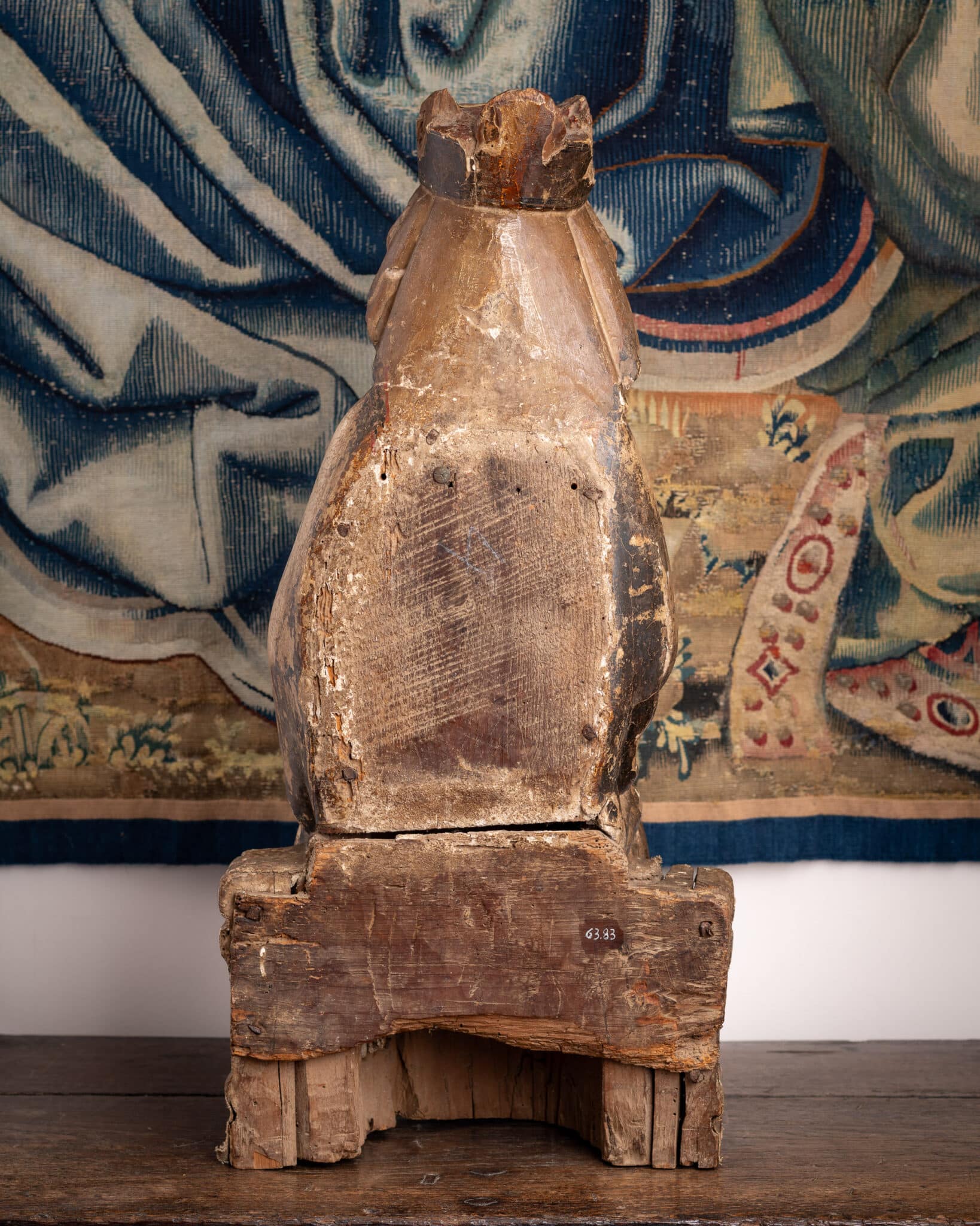 A Gothic Polychrome and Gilt Wood Sculpture of the Virgin and Child Enthroned (Sedes Sapientiae)