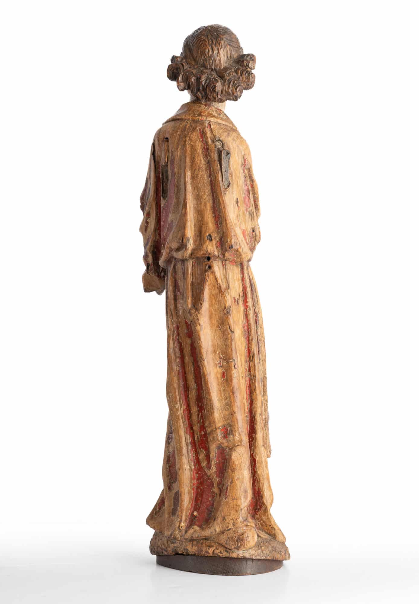 An Early 15th-Century Polychrome Oak Figure of the Archangel Gabriel from an Annunciation