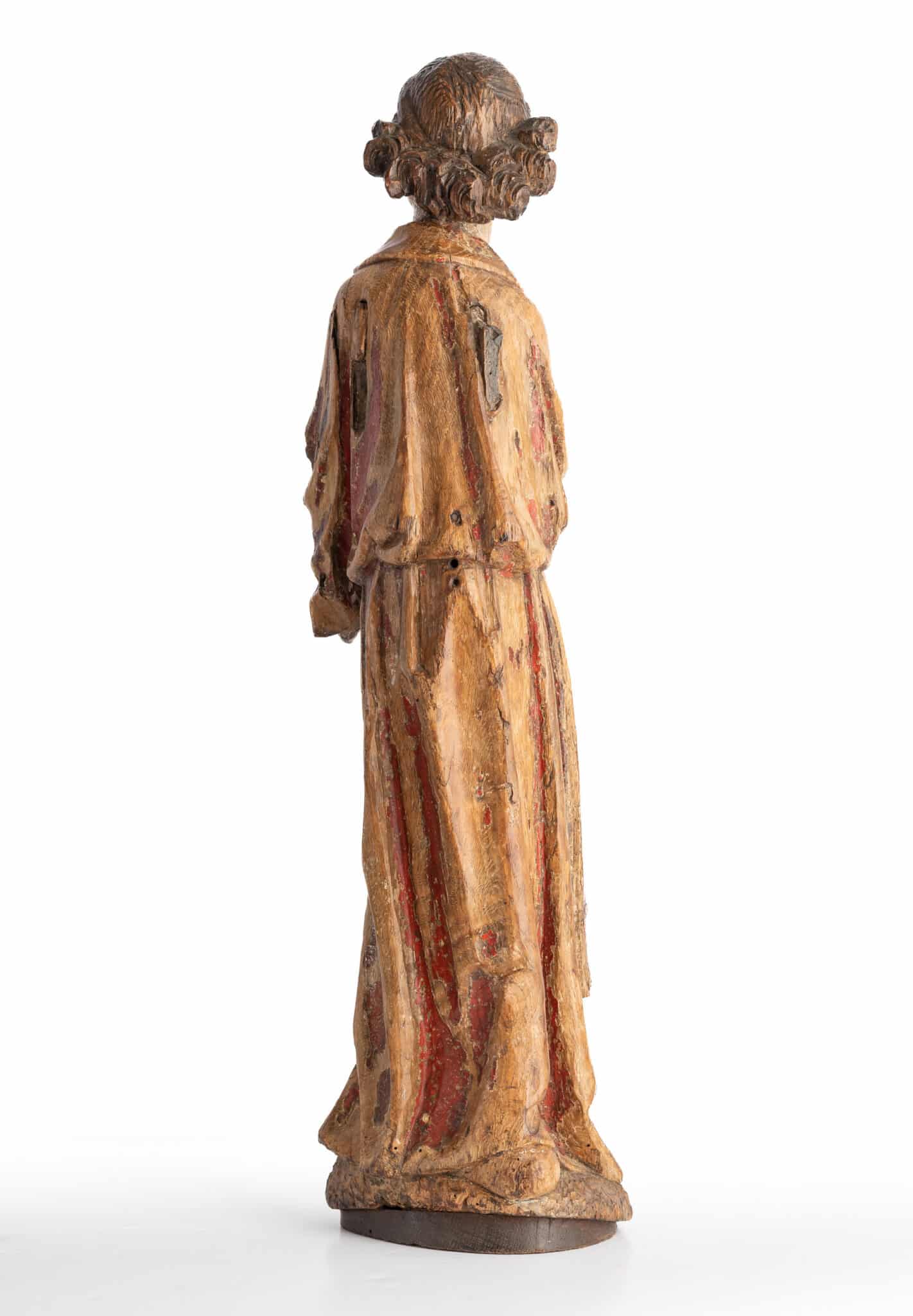 An Early 15th-Century Polychrome Oak Figure of the Archangel Gabriel from an Annunciation