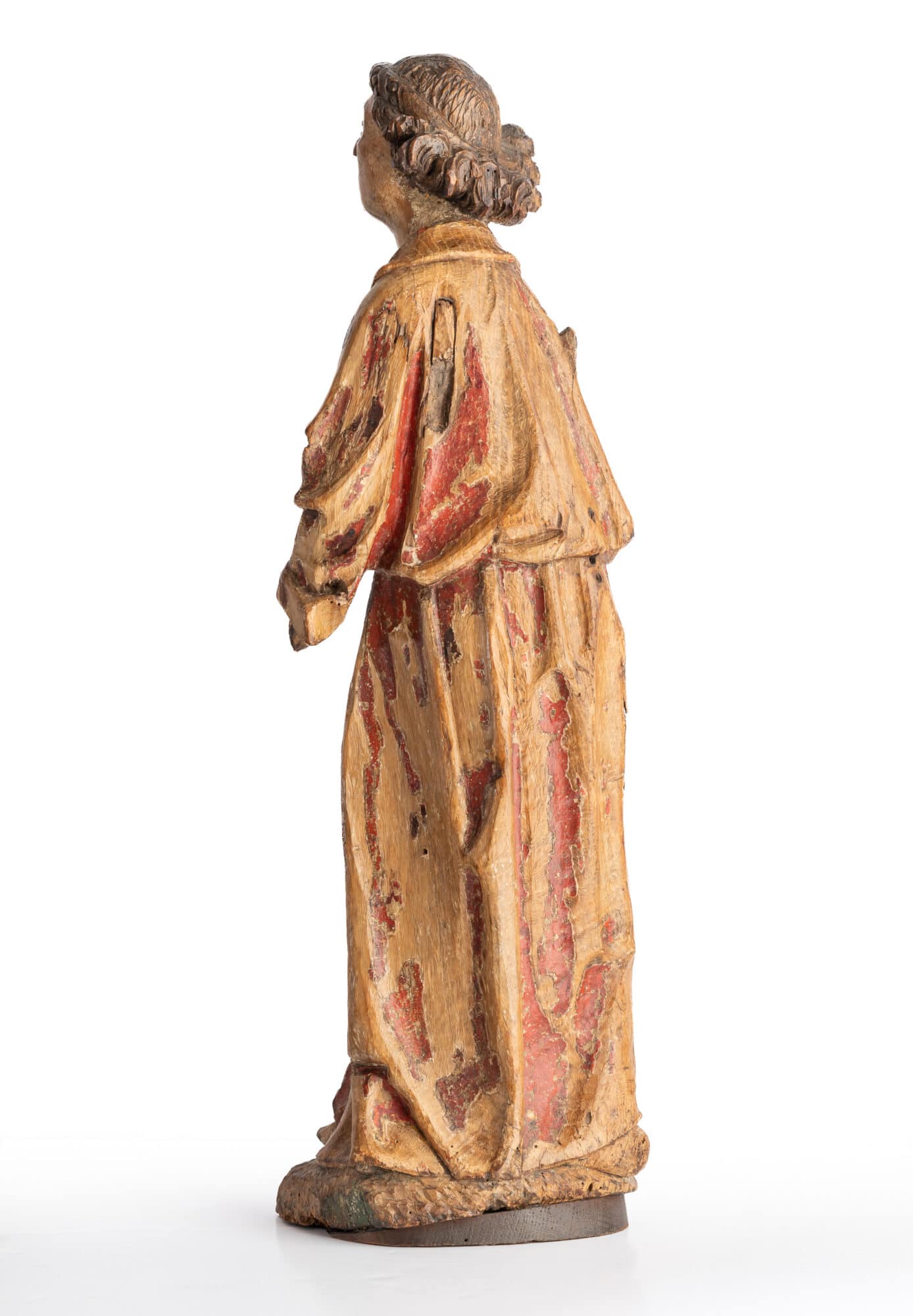 An Early 15th-Century Polychrome Oak Figure of the Archangel Gabriel from an Annunciation